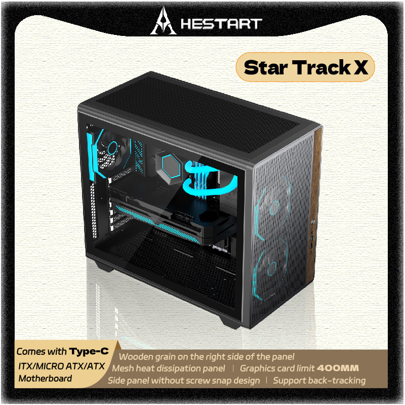 Pc Gaming Water Cooling - HESTART Star Track X Glass Side