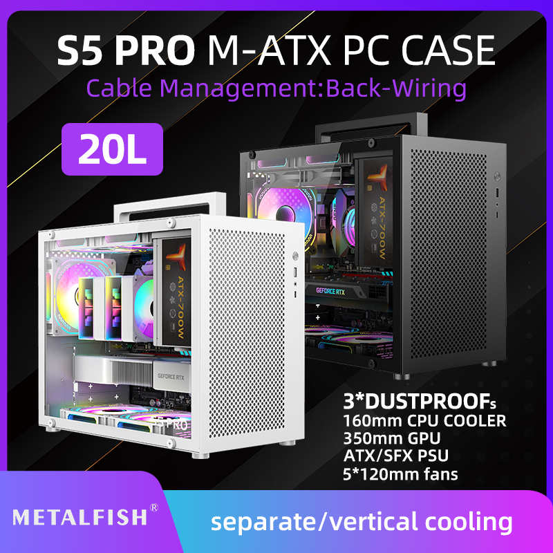 Pc Gaming Water Cooling - METALFISH S5 PRO 20L Computer Case
