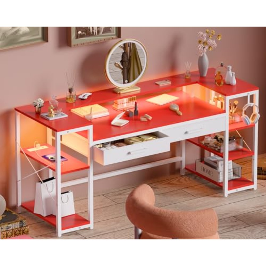 Pc Gaming Drawing - 58 Inch Computer Desk with Monitor