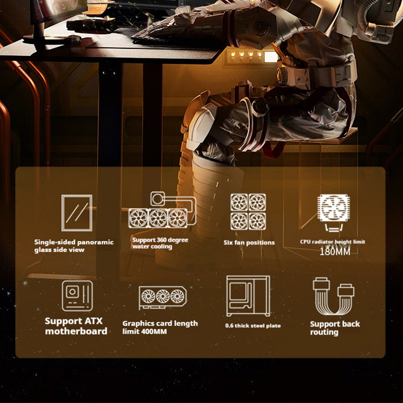HESTART Star Track X Glass Sid - Pc Gaming Water Cooling avaliação e preço