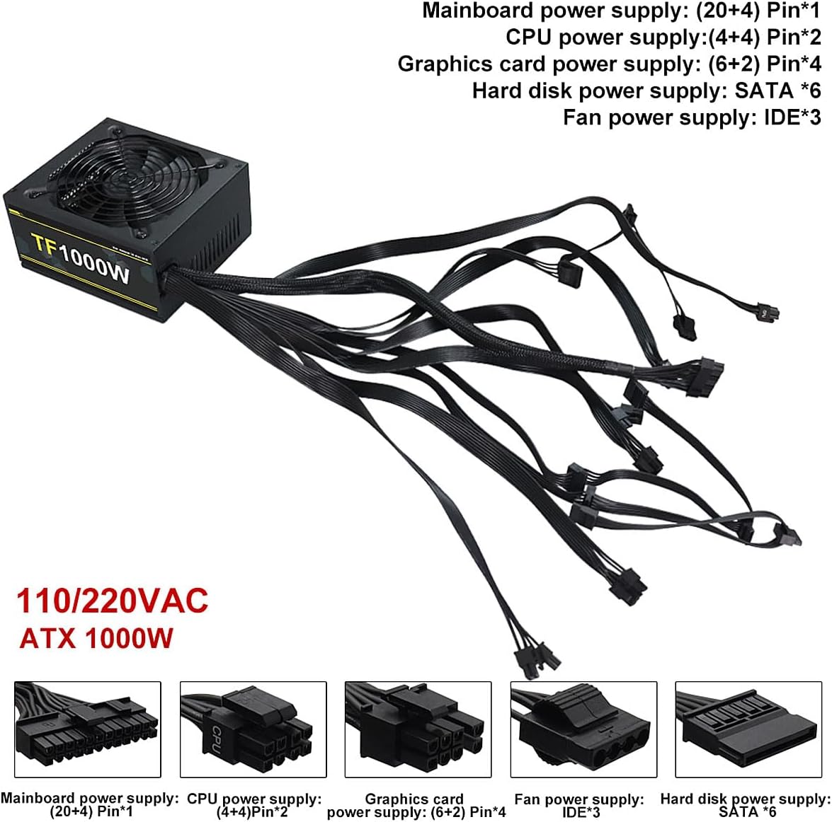 1000W 100-240V ATX Gold Power  - Pc Unit For Gaming avaliação e preço