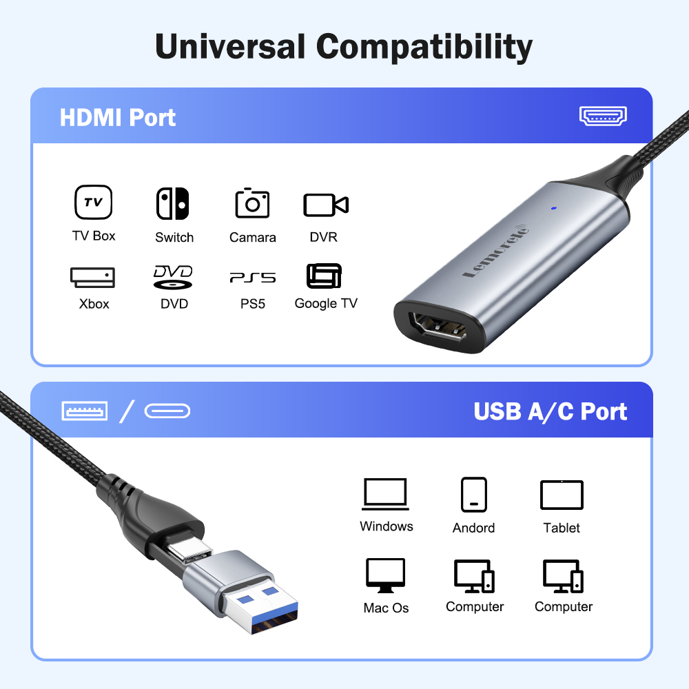 Lemorele USB 2.0 Video Capture - Capture Card Hdmi avaliação e preço