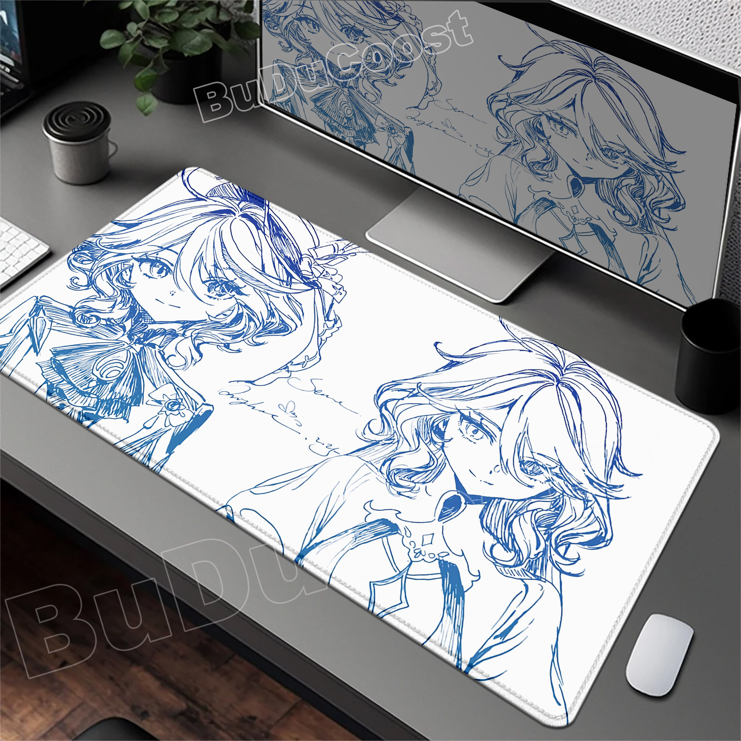 Line Drawing Genshin Impact Fu - Pc Gaming Drawing avaliação e preço