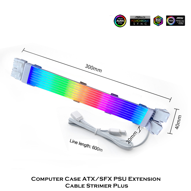 PSU Extension Cable RGB Strime - Pc Gaming Lian Li avaliação e preço
