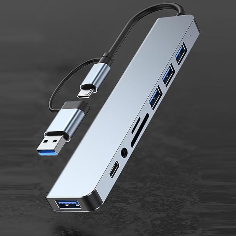 USB C Hub USB Splitter 8 in 1  - Sound Card Usb avaliação e preço
