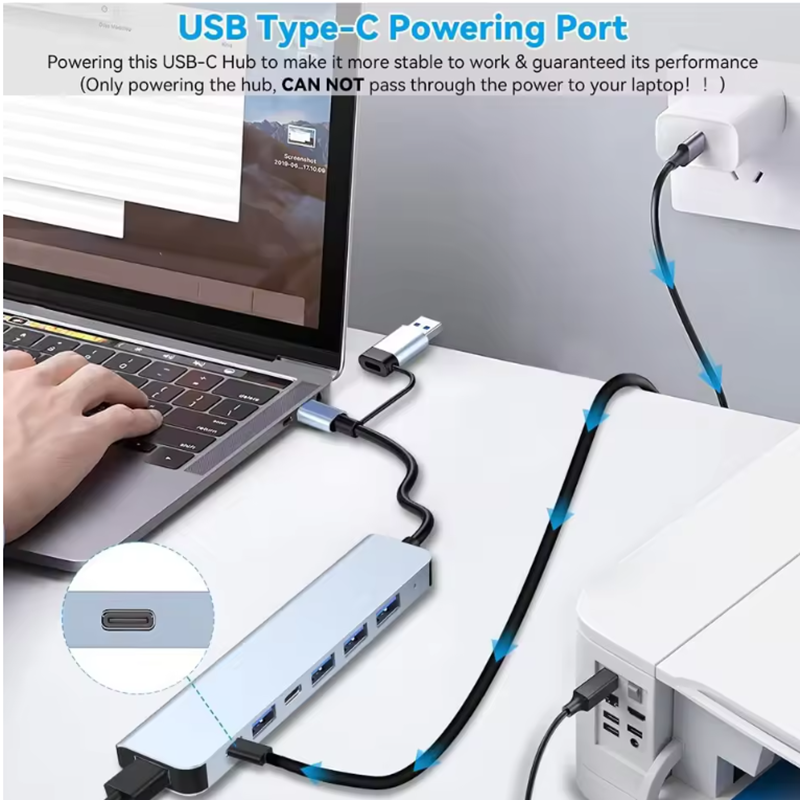 USB C Hub USB Splitter 8 in 1  - Sound Card Usb avaliação e preço