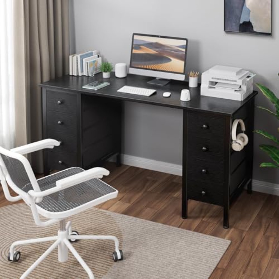 Black Gaming Desk with Fabric  - Pc Gaming Drawing avaliação e preço