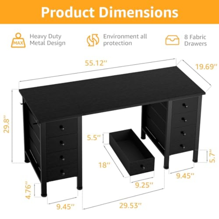 Black Gaming Desk with Fabric  - Pc Gaming Drawing avaliação e preço
