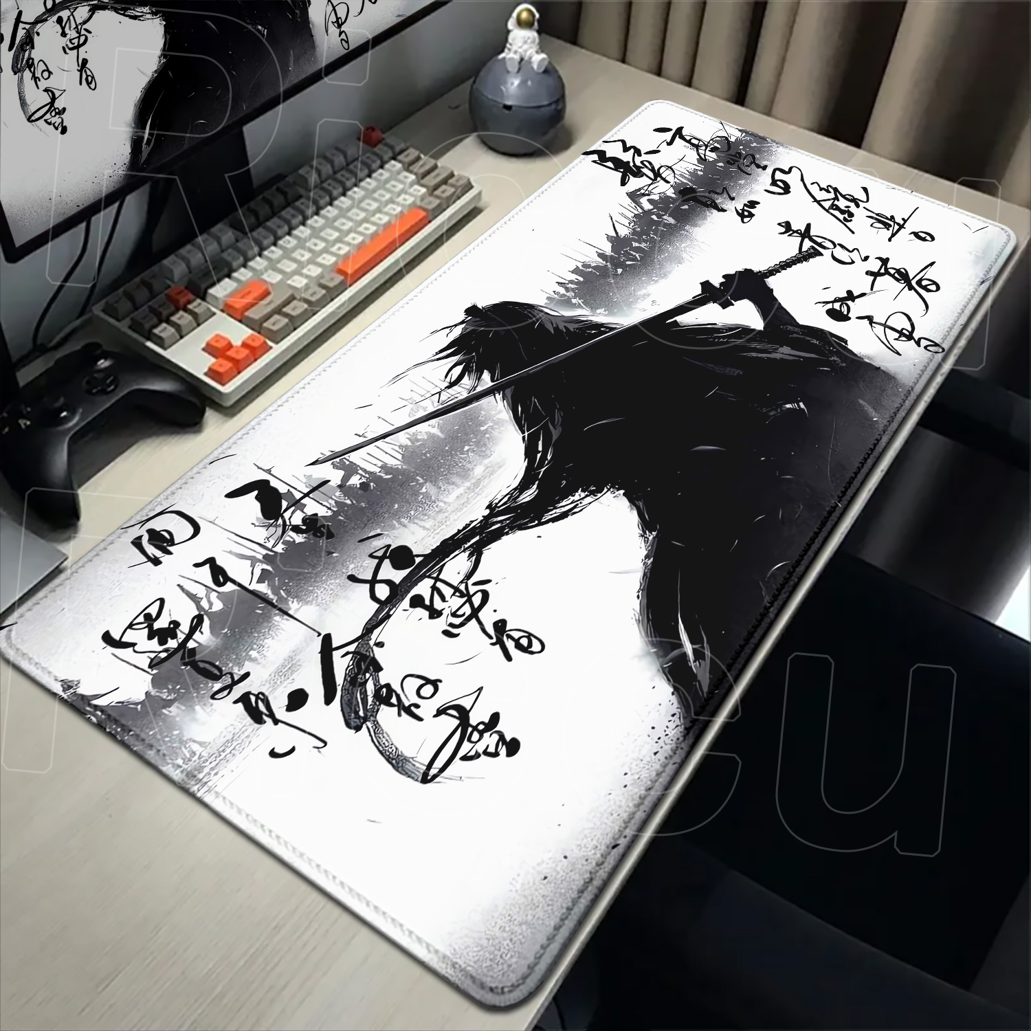 Samurai Warrior black and whit - Pc Gaming Drawing avaliação e preço