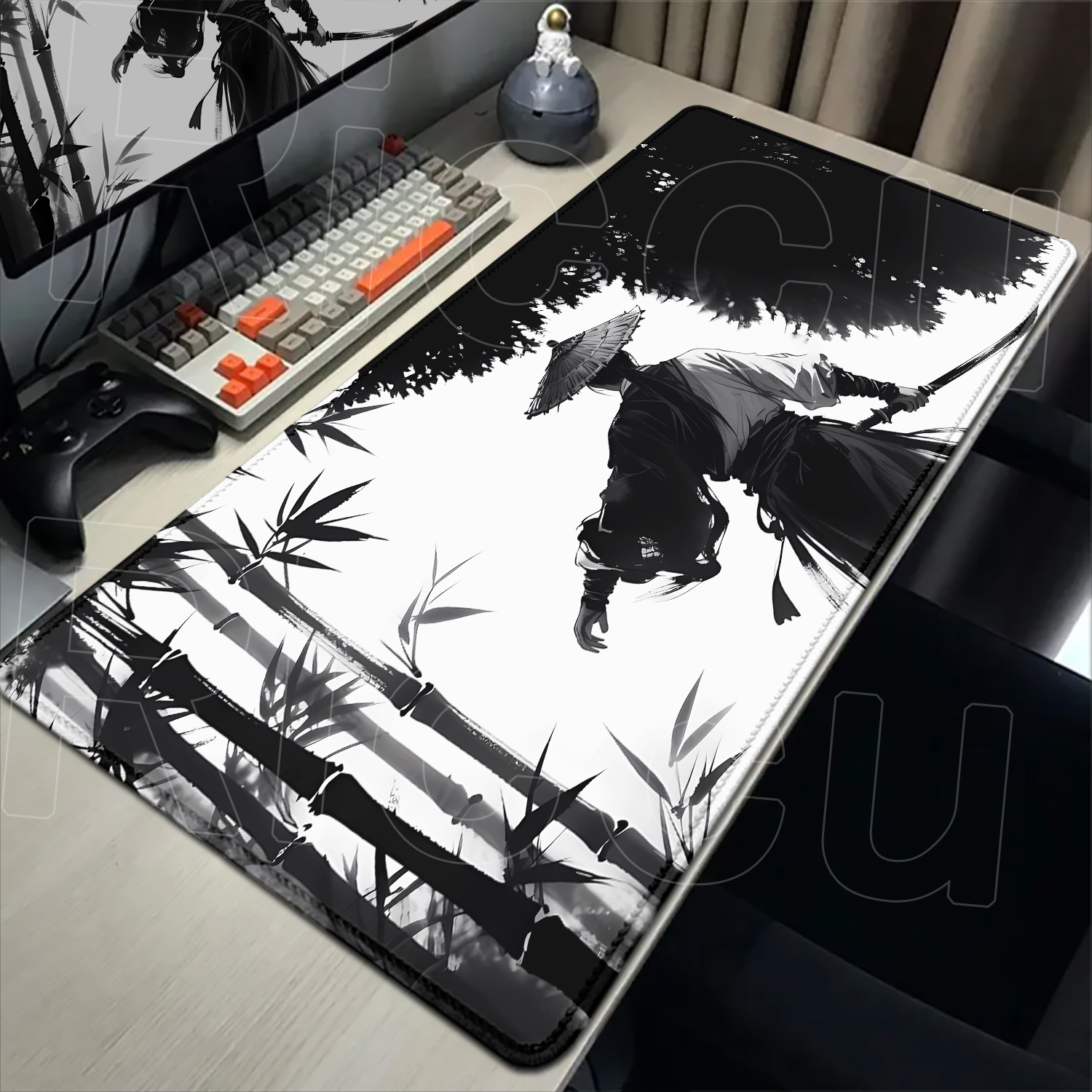 Samurai Warrior black and whit - Pc Gaming Drawing avaliação e preço
