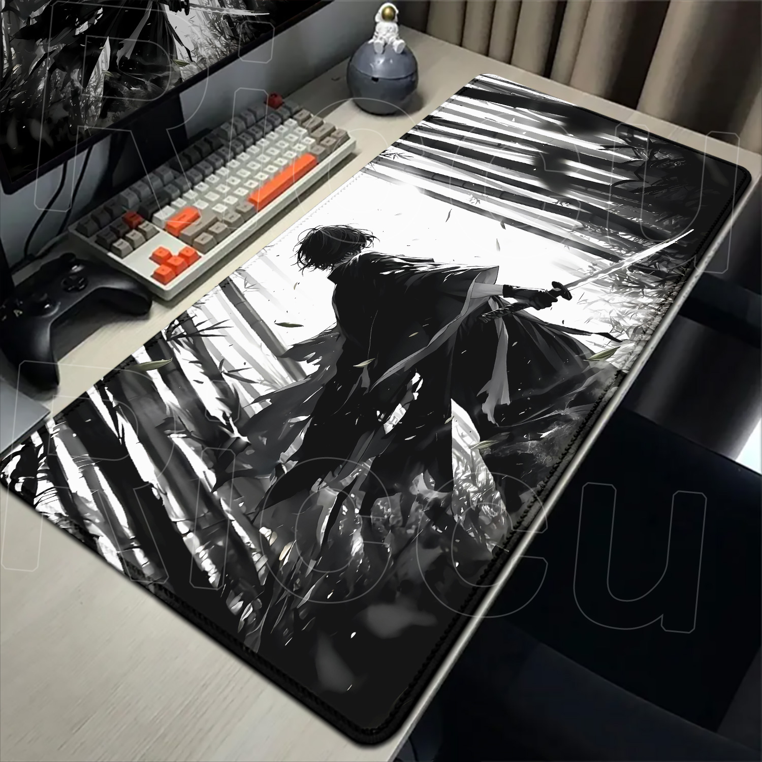 Samurai Warrior black and whit - Pc Gaming Drawing avaliação e preço