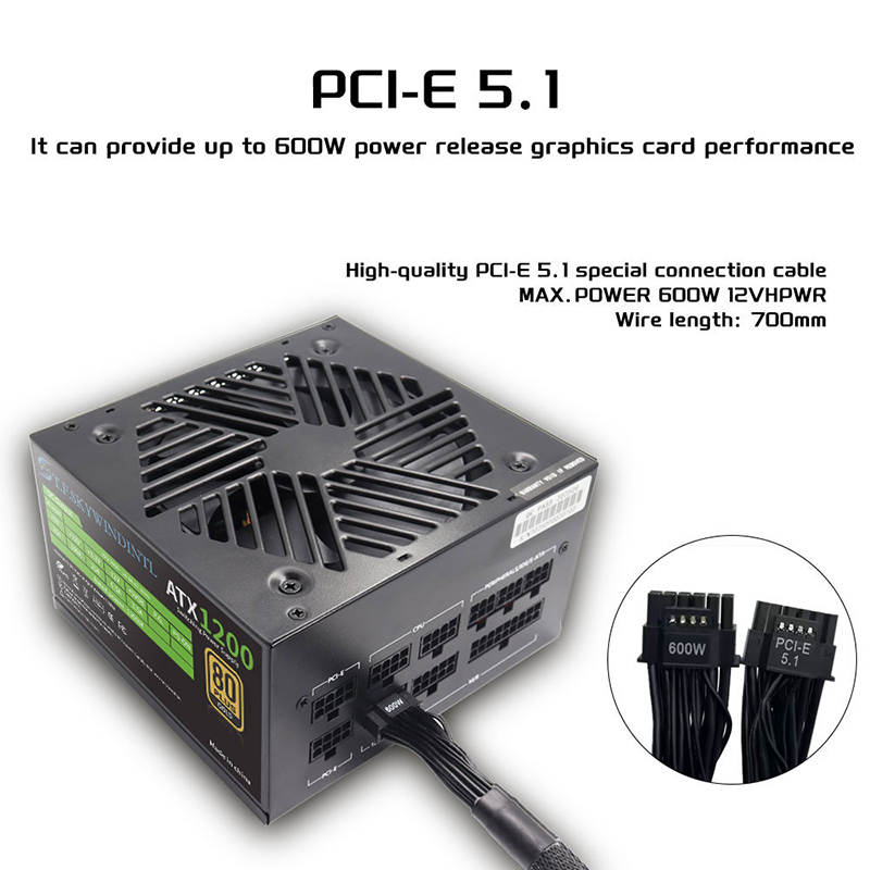 PCIE 5.0 1200W PC Power Supply - Pc Gaming Watt avaliação e preço