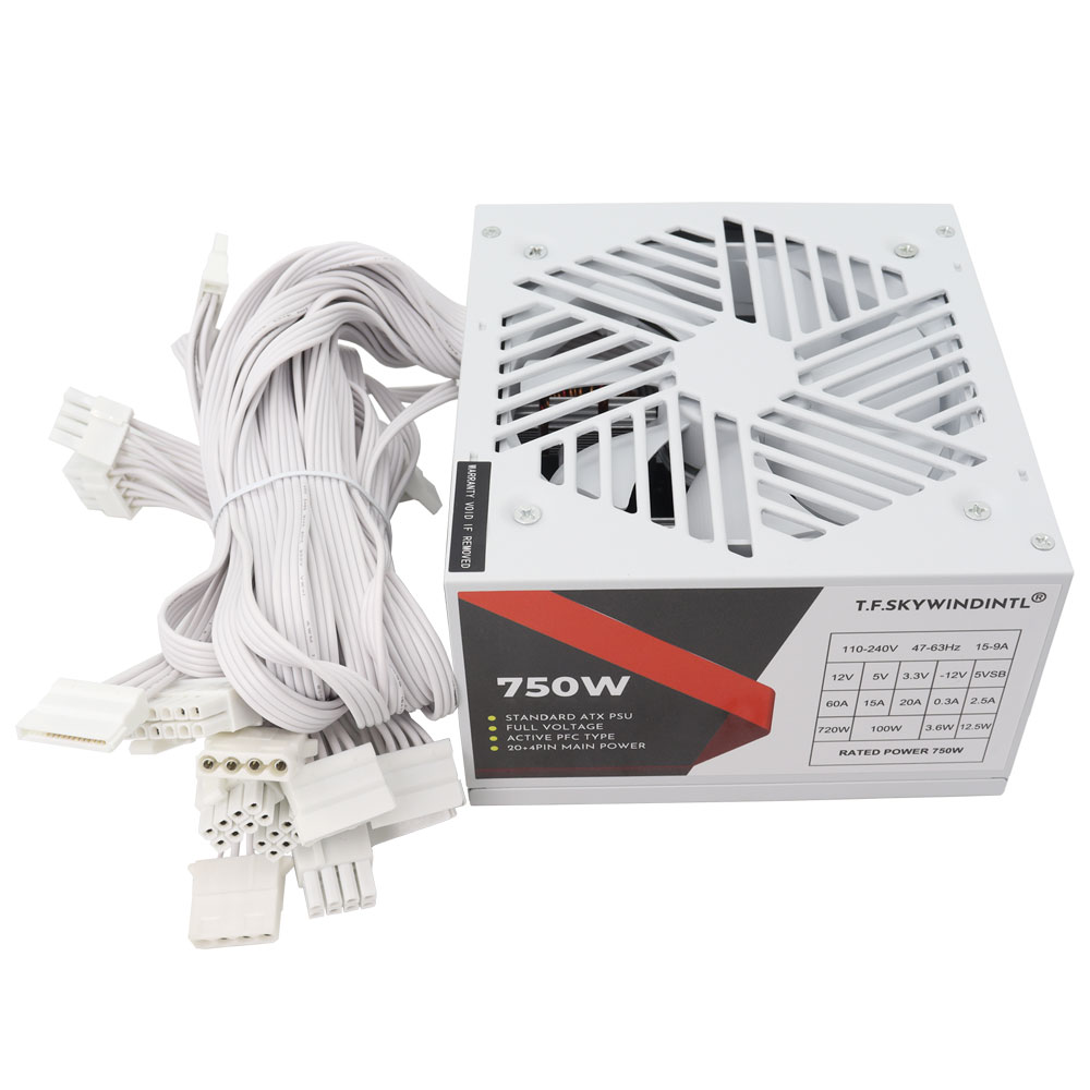 White 750W PSU PC Power Supply - Pc Gaming Watt avaliação e preço
