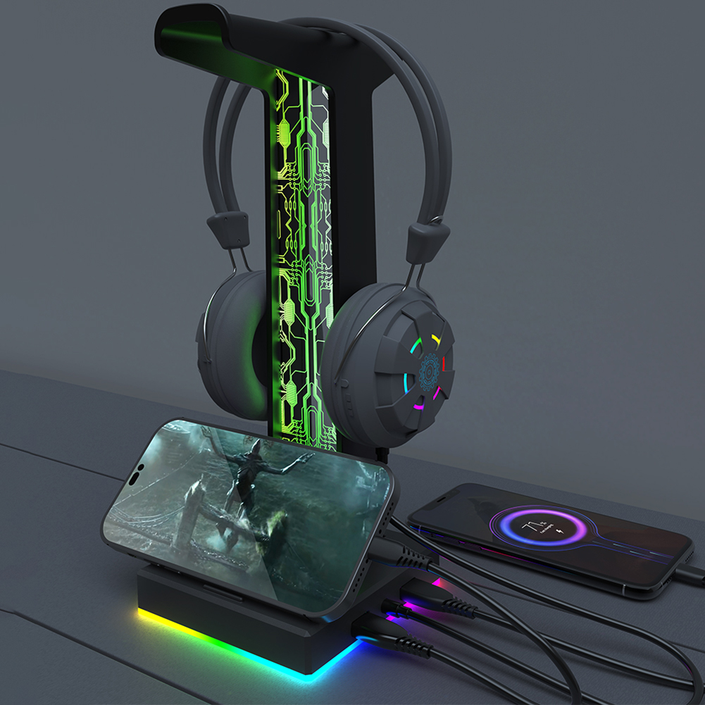 RGB Gaming Headphone Stand Dua - Pc Gaming Used avaliação e preço