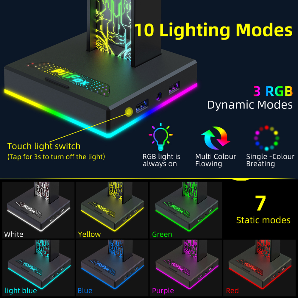 RGB Gaming Headphone Stand Dua - Pc Gaming Used avaliação e preço